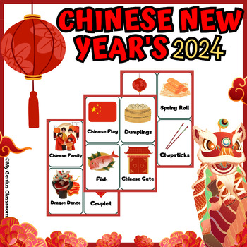 Preview of Chinese New Year Flash Cards - Lunar New Year 2024- Printable Flashcards