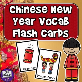 Preview of Chinese Lunar New Year Flash Cards - PreK Kinder Holidays Around the World Vocab