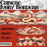 Chinese New Year Ivory Bulletin Board Borders, Dragon, Mou