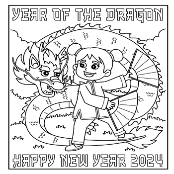 Chinese New Year Lantern 2024 Coloring Page - Lunar Year Of The Dragon ...