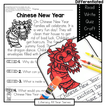Chinese New Year / Lunar New Year - Literacy and Craft by Teacher to ...
