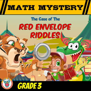 Preview of Chinese New Year Math Mystery Activity - 3rd Grade Pack - Lunar New Year