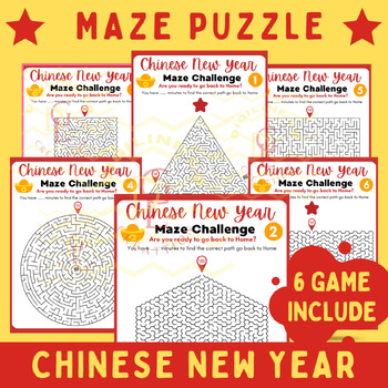 Preview of Chinese New Year Maze logic puzzle Math literacy Game brain break Activity 7th
