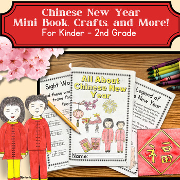 Preview of Lunar New Year 2024 Unit for K, 1st and 2nd Grade with Crafts and Mini Book