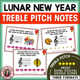 Chinese New Year Music Activities - Treble Clef Notes Work