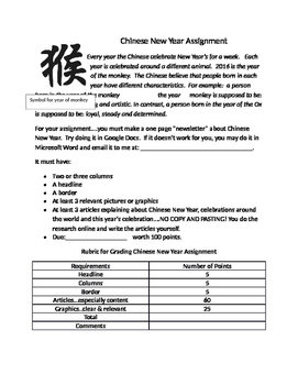 Preview of Chinese New Year Newsletter