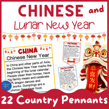 Preview of Chinese New Year Pennants |  Lunar New Year Bulletin Board Holiday Decor Asian