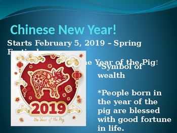 Preview of Chinese New Year Power Point Middle School