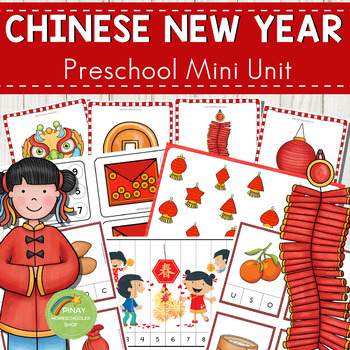 Preview of Chinese New Year Preschool Math and Literacy Centers