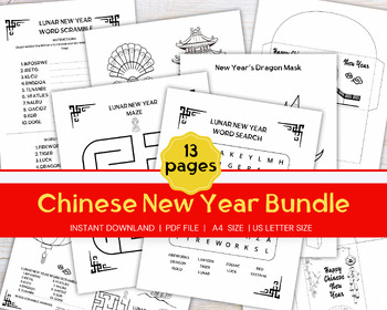 Preview of Chinese New Year Printable Bundle | Year of the Dragon Activity Pack | Kids Educ