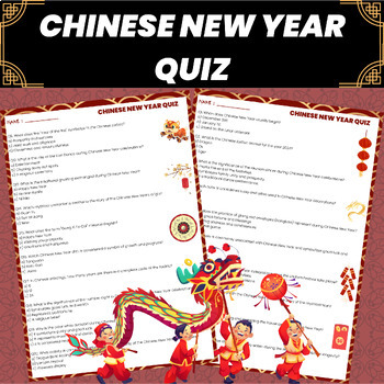 Preview of Chinese New Year Quiz | Chinese New Year 2024 Quiz | Chinese Zodiac Quiz