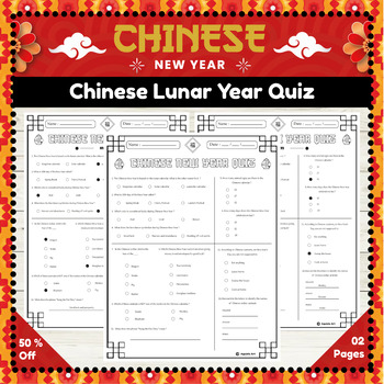 Preview of Chinese New Year Quiz : Engaging Chinese New Year Classroom Quiz