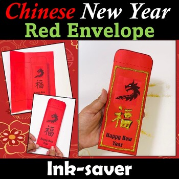Preview of Chinese New Year Red Envelope Craft template, Lunar New Year 2024, Dragon