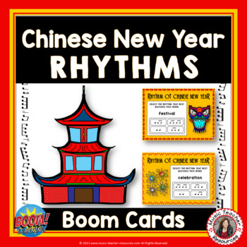 Preview of Chinese New Year Rhythm Activities - BOOM Cards™ Digital Task Cards