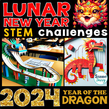 Preview of Chinese New Year Craft STEM Activities 2024 Lunar New Year of the Dragon Puppet