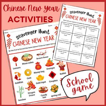 Preview of Chinese New Year Scavenger Hunt craft Game social studies classroom activity 7th
