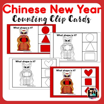 Preview of Chinese New Year Shapes Activity | Lunar New Year Shapes Clip Cards Activity
