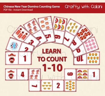 Preview of Chinese New Year Theme Domino Cards, Counting Game 1-10