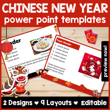 Preview of Chinese New Year-Themed Power Point Templates: Editable!