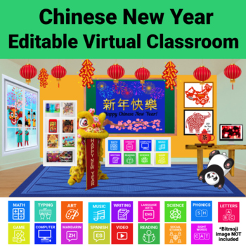 Preview of Chinese New Year Virtual Classroom | Editable Google Slides