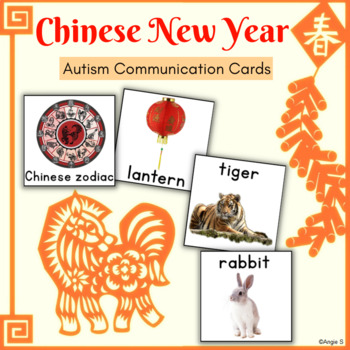Preview of Chinese New Year Vocabulary Cards with Real Pictures | Autism Visuals