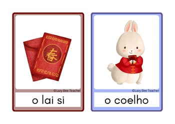 Preview of Chinese New Year Vocabulary Flashcards || EUROPEAN PORTUGUESE