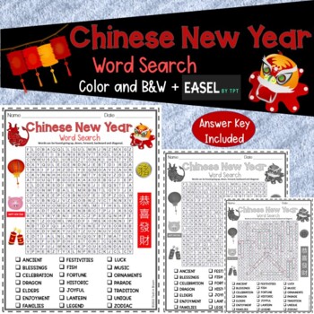 Chinese New Year Word Search by Tech in Bloom | TPT