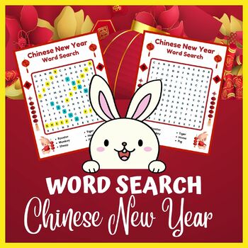 Preview of Chinese New Year Word Search - Chinese Zodiac Animals Worksheets