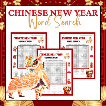 Preview of Chinese New Year Word Search Puzzles | Lunar New Year Activities