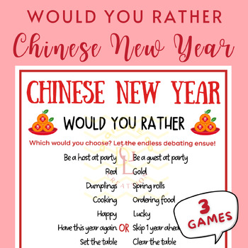 Preview of Chinese New Year Would You Rather speech therapy Activities middle high school