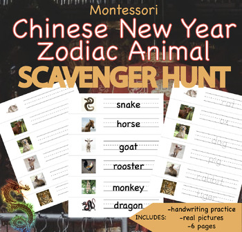 Preview of Chinese New Year Zodiac Animal Scavenger Hunt
