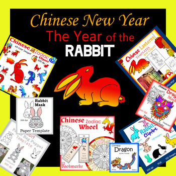Preview of Chinese New Year, year of the Rabbit, Wheel calendar, clipart & paper crafts!