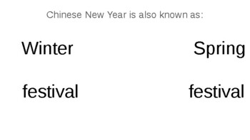 Preview of Chinese New year questions
