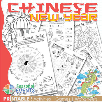 Preview of Chinese 2024 Year Of Dragon | activities | games | crossword,mazes,coloring,etc.
