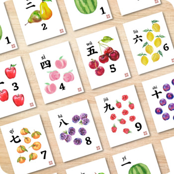 Preview of Numbers 1-10 Chinese Flashcards Printable Math Counting Cards Posters Word Wall