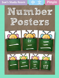 Chinese Number Posters 1-10: Chalkboard (with/without Piny