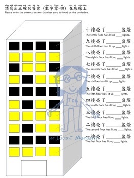 Preview of Chinese Numbers/ Characters word work/ Worksheets 中文數字生字描寫學習單(part4)