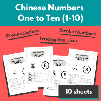 Chinese Numbers One To Ten 1 10 By Chineseabc Tpt