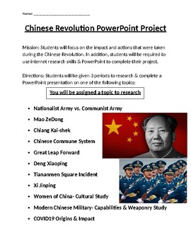 Preview of Chinese Revolution Research Project