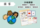 Chinese Topic Learning-Countries 中文国家主题教学（28份材料）