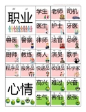 Chinese Vocabulary Posters 主题词墙海报-职业和心情（有拼音)