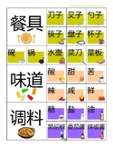 Chinese Vocabulary Posters 主题词墙海报-餐具味道调料（无拼音）