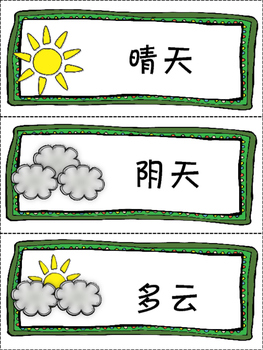 Preview of Chinese Vocabulary：Weather 中文词汇：天气（简+繁体）