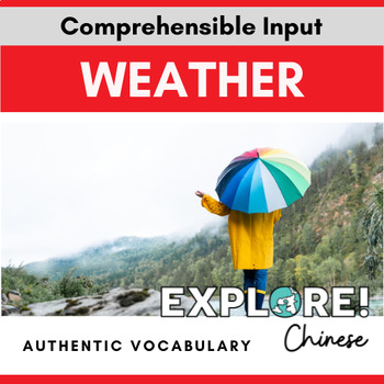 Preview of Chinese | Weather & Seasons Authentic Vocabulary lesson - EDITABLE