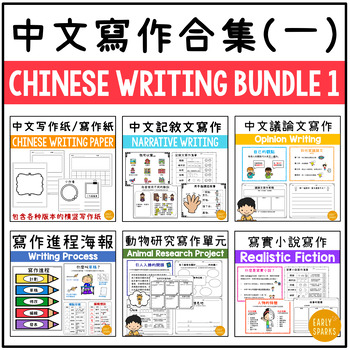 Preview of Chinese Writing Curriculum Bundle 1 in Traditional Chinese 中文寫作合集（一） 繁體中文