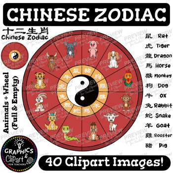 Chinese Zodiac Animals Clip Art {Clipart for Teachers} | TPT