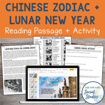 Preview of Chinese Zodiac Reading Passage and Activity | Lunar New Year Activity