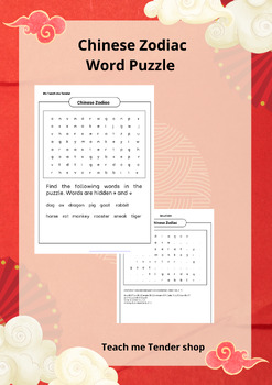 Preview of Chinese Zodiac_ Word Puzzle