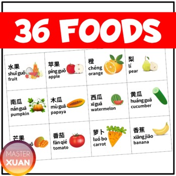 Chinese and English Food Flashcards and Games by Master Xuan | TpT