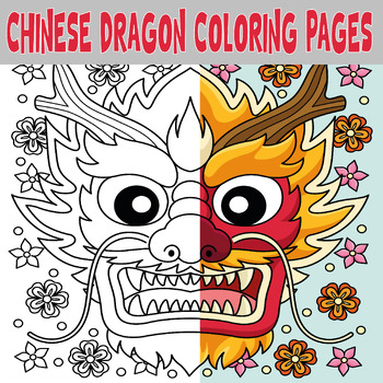 Preview of Chinese dragon coloring pages Chinese dragon craft Dragon mask